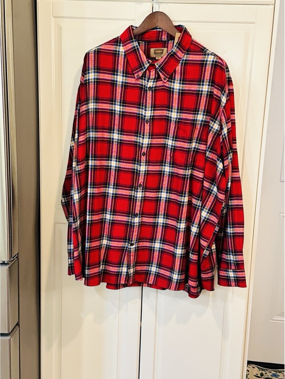 The Foundry Supply Co. Men's Button-down Flannel Plaid Shirt Size 4XL